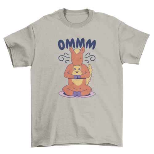 Meditating Horse Cartoon T-Shirt Design