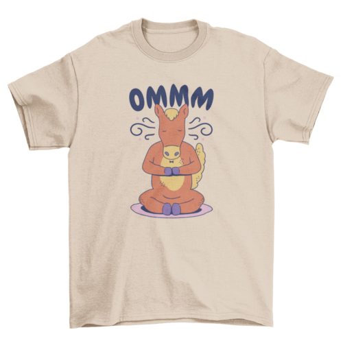 Meditating Horse Cartoon T-Shirt Design