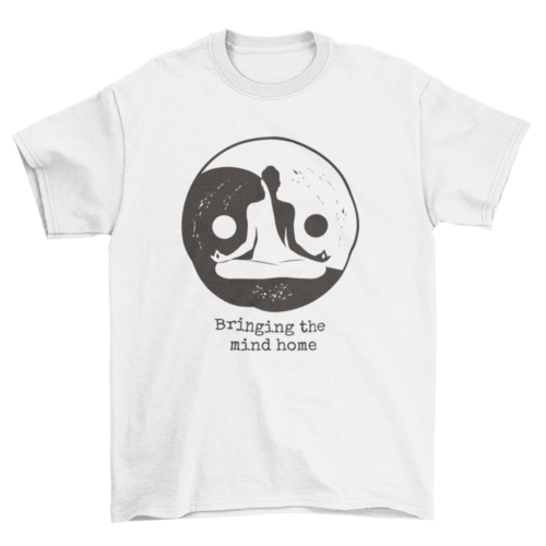 Woman Meditating in Yin Yang T-Shirt