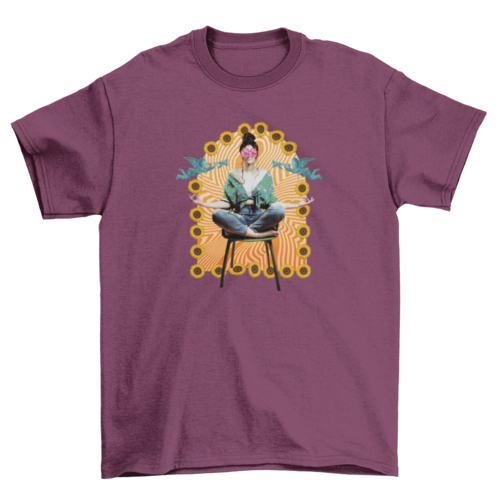 Groovy Girl Meditating  T-Shirt