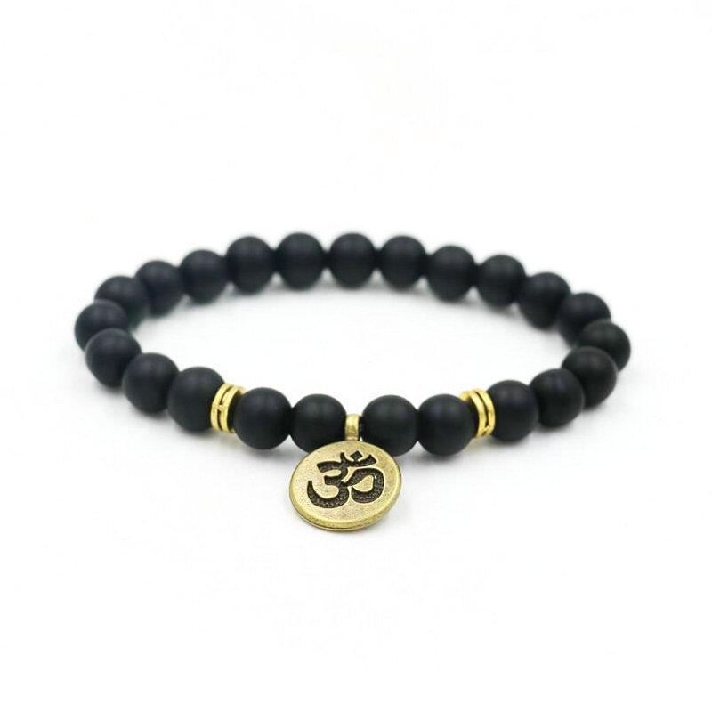 Black Beaded Yoga Bracelets - with Spiritual Charms