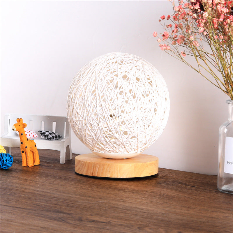 Wooden Moon Lamp - USB Charger - Bedside Table Decor