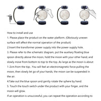 Thumbnail for Creativity Magnetic Levitation Moon Lamp LED Rotating Dangling Lamp