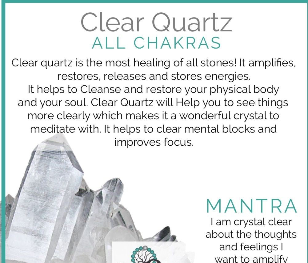 Chakra & Crystal Quartz Stretch Bracelet - Handmade with Natural Stones