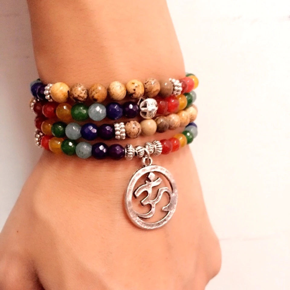 7 Chakra Healing Balance Bracelet Stone Gem Yoga