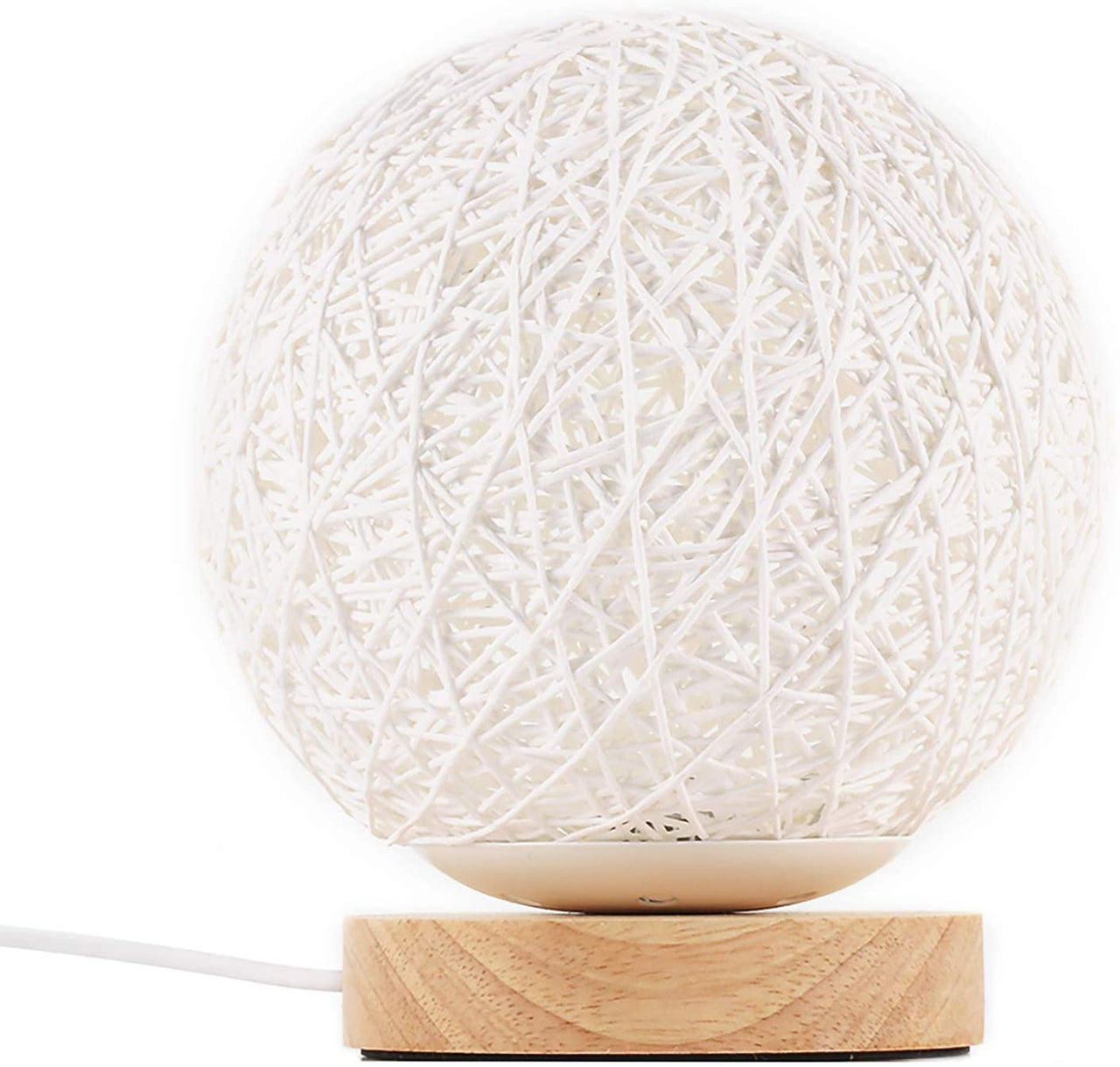Wooden Moon Lamp - USB Charger - Bedside Table Decor
