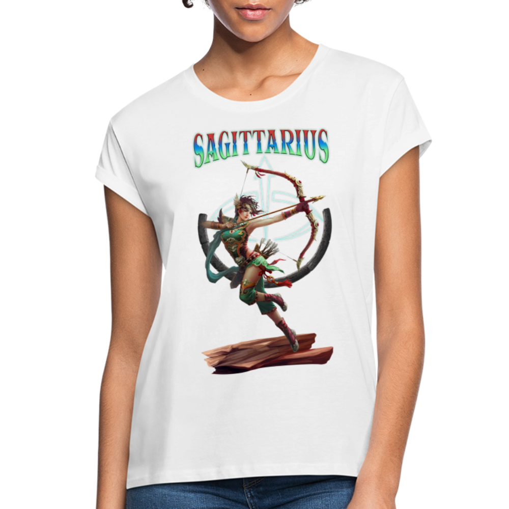 Women's Astral Sagittarius Relaxed Fit T-Shirt - white