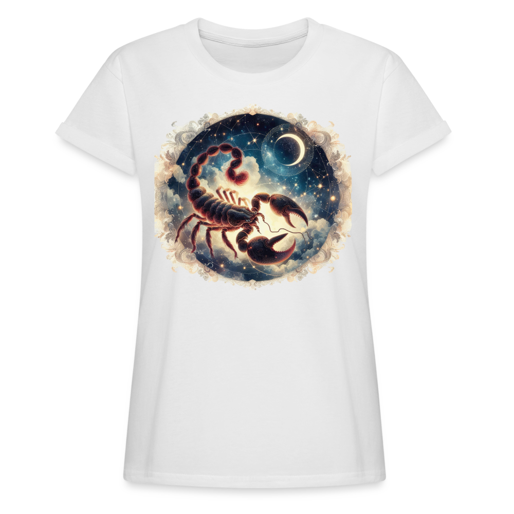 Women's Mythical Scorpio Relaxed Fit T-Shirt - white