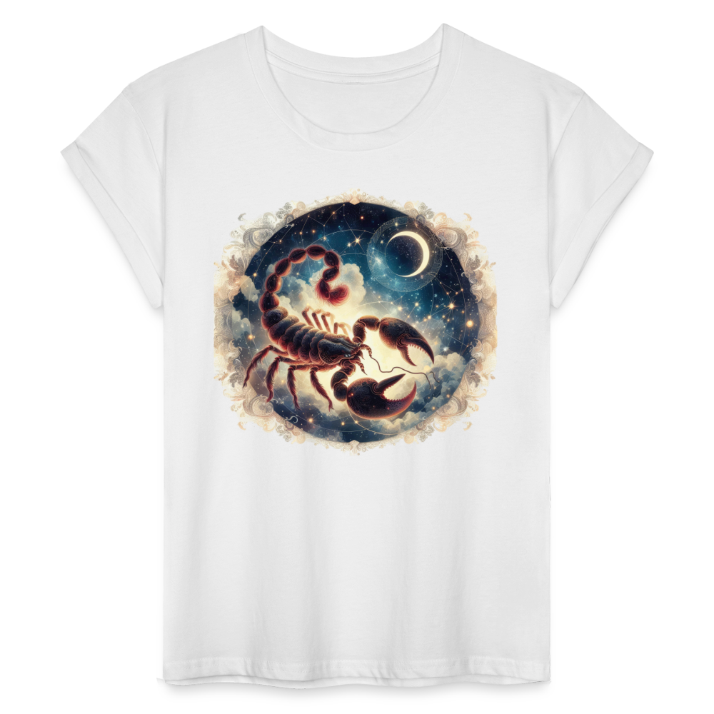 Women's Mythical Scorpio Relaxed Fit T-Shirt - white