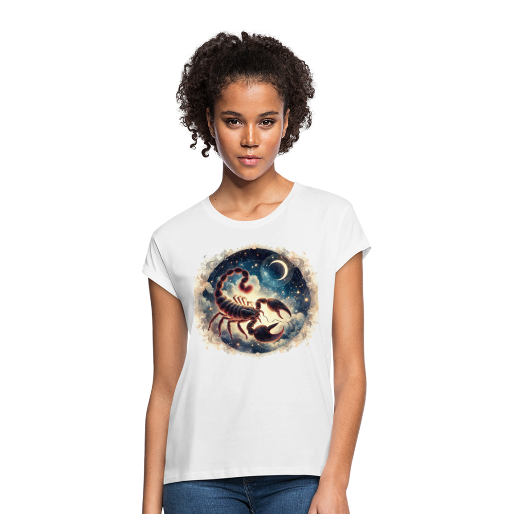 Women's Mythical Scorpio Relaxed Fit T-Shirt - white