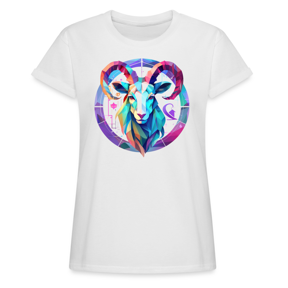 Women's Mythical Aries Relaxed Fit T-Shirt - white