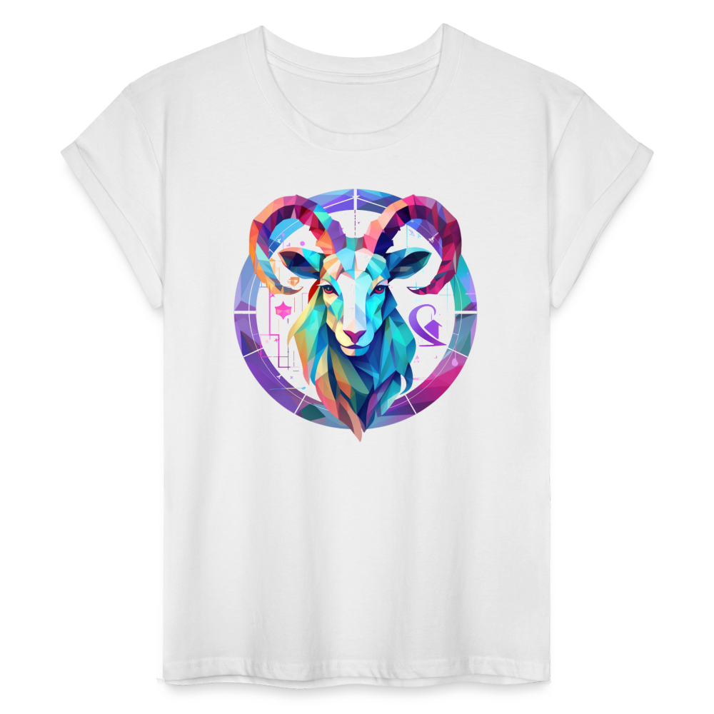 Women's Mythical Aries Relaxed Fit T-Shirt - white