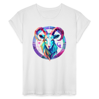 Thumbnail for Women's Mythical Aries Relaxed Fit T-Shirt - white