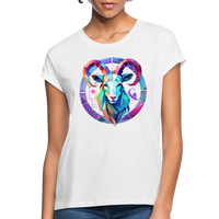 Thumbnail for Women's Mythical Aries Relaxed Fit T-Shirt - white