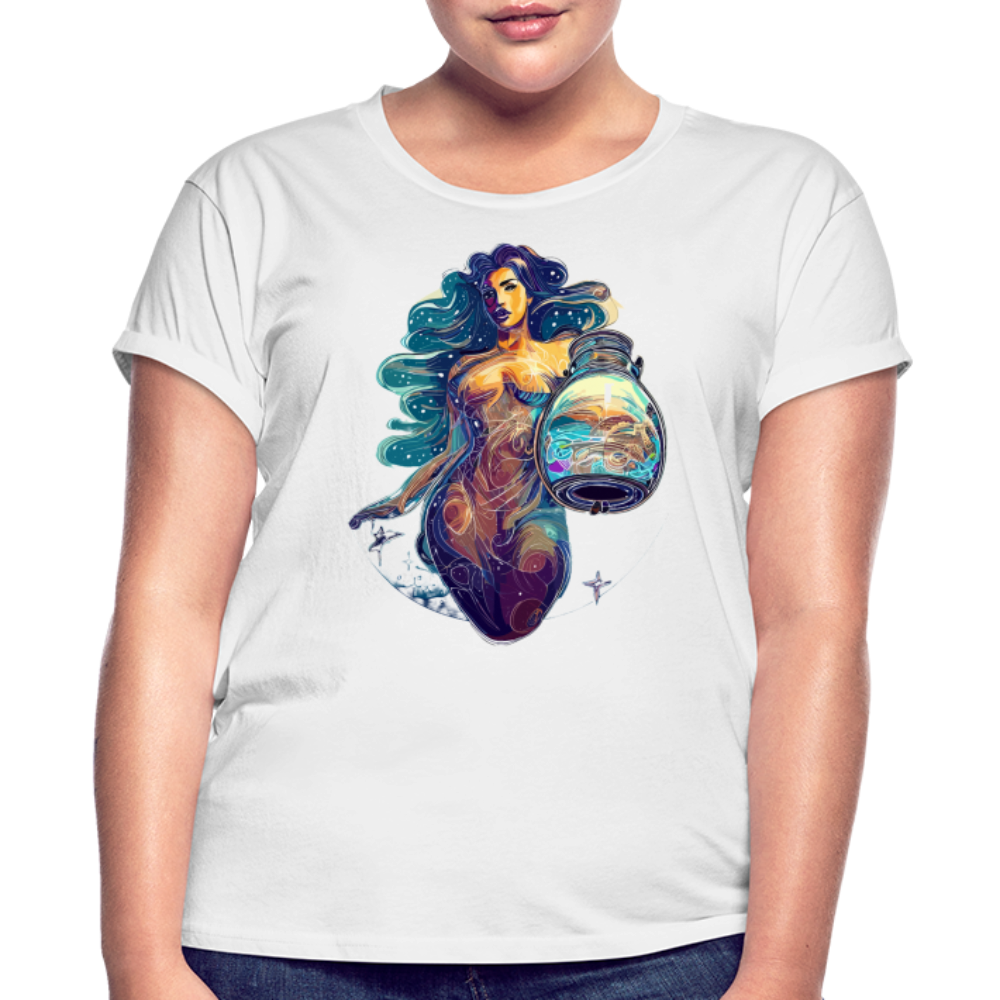 Women's Mythical Aquarius Relaxed Fit T-Shirt - white