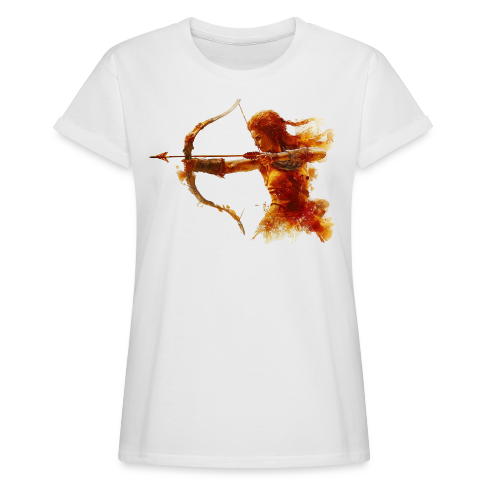 Women's Astral Sagittarius Relaxed Fit T-Shirt - white