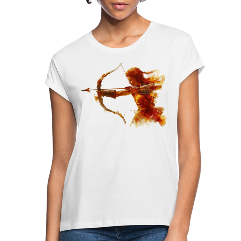 Women's Astral Sagittarius Relaxed Fit T-Shirt - white