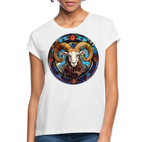 Thumbnail for Women's Mosaic Aries Relaxed Fit T-Shirt - white