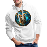 Thumbnail for Men’s Mosaic Capricorn Premium Hoodie - white