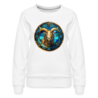 Thumbnail for Women’s Mosaic Capricorn Premium Sweatshirt - white