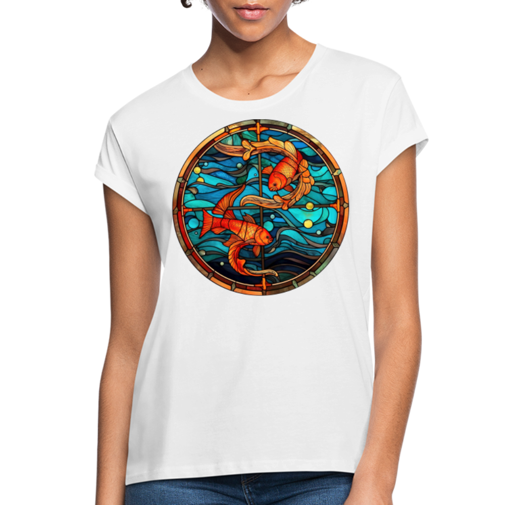 Women's Mosaic Pisces Relaxed Fit T-Shirt - white