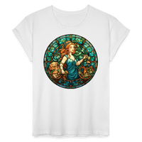 Thumbnail for Women's Mosaic Virgo Relaxed Fit T-Shirt - white