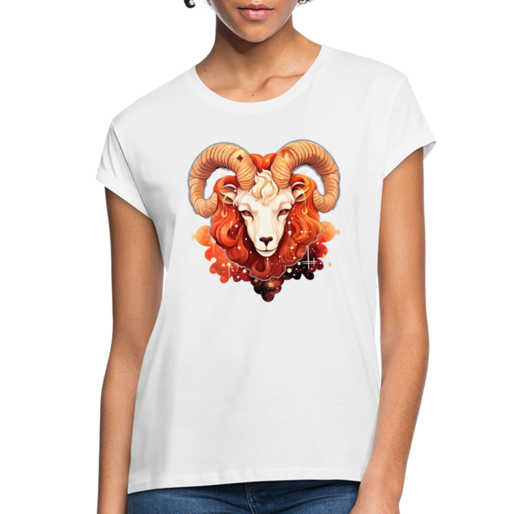 Women's Symbol Aries Relaxed Fit T-Shirt - white