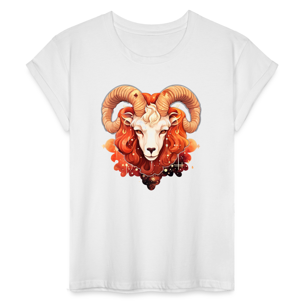 Women's Symbol Aries Relaxed Fit T-Shirt - white