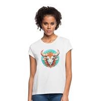 Thumbnail for Women's Symbol Taurus Relaxed Fit T-Shirt - white