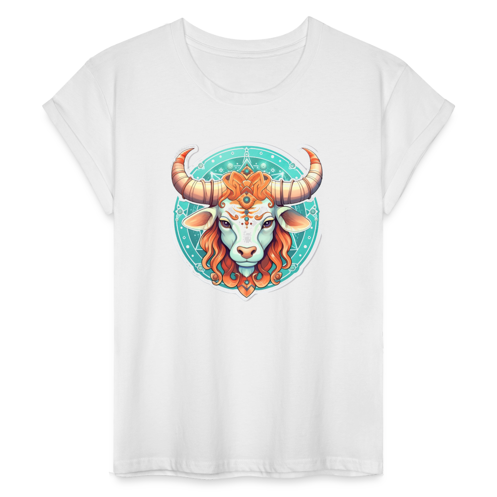 Women's Symbol Taurus Relaxed Fit T-Shirt - white