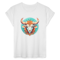 Thumbnail for Women's Symbol Taurus Relaxed Fit T-Shirt - white