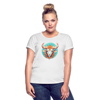 Thumbnail for Women's Symbol Taurus Relaxed Fit T-Shirt - white