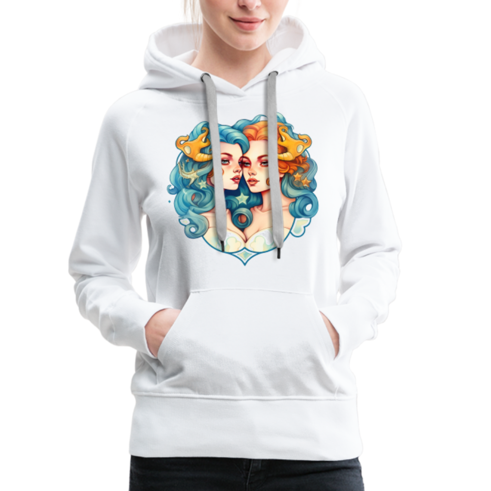 Women’s Symbol Gemini Premium Hoodie - white