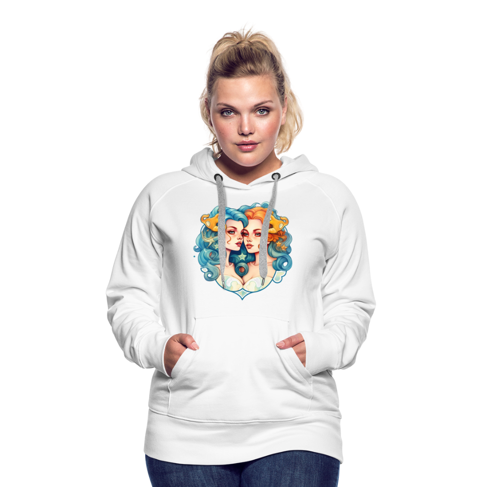 Women’s Symbol Gemini Premium Hoodie - white