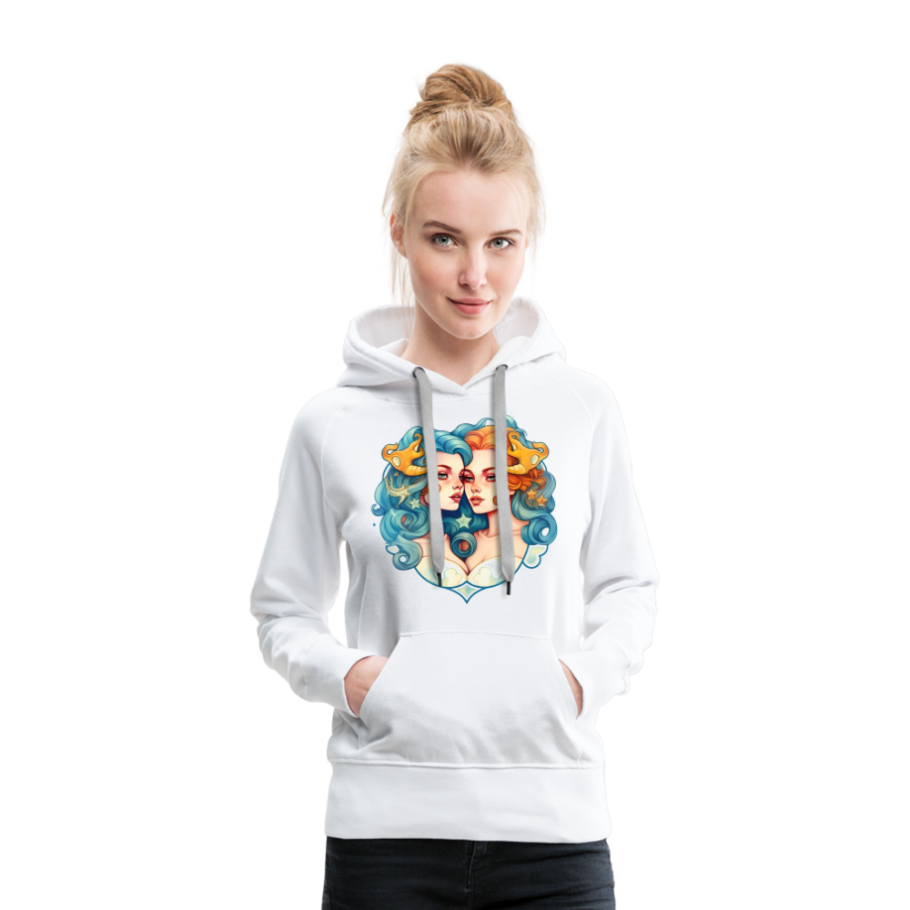 Women’s Symbol Gemini Premium Hoodie - white