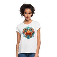 Thumbnail for Women's Symbol Cancer Relaxed Fit T-Shirt - white