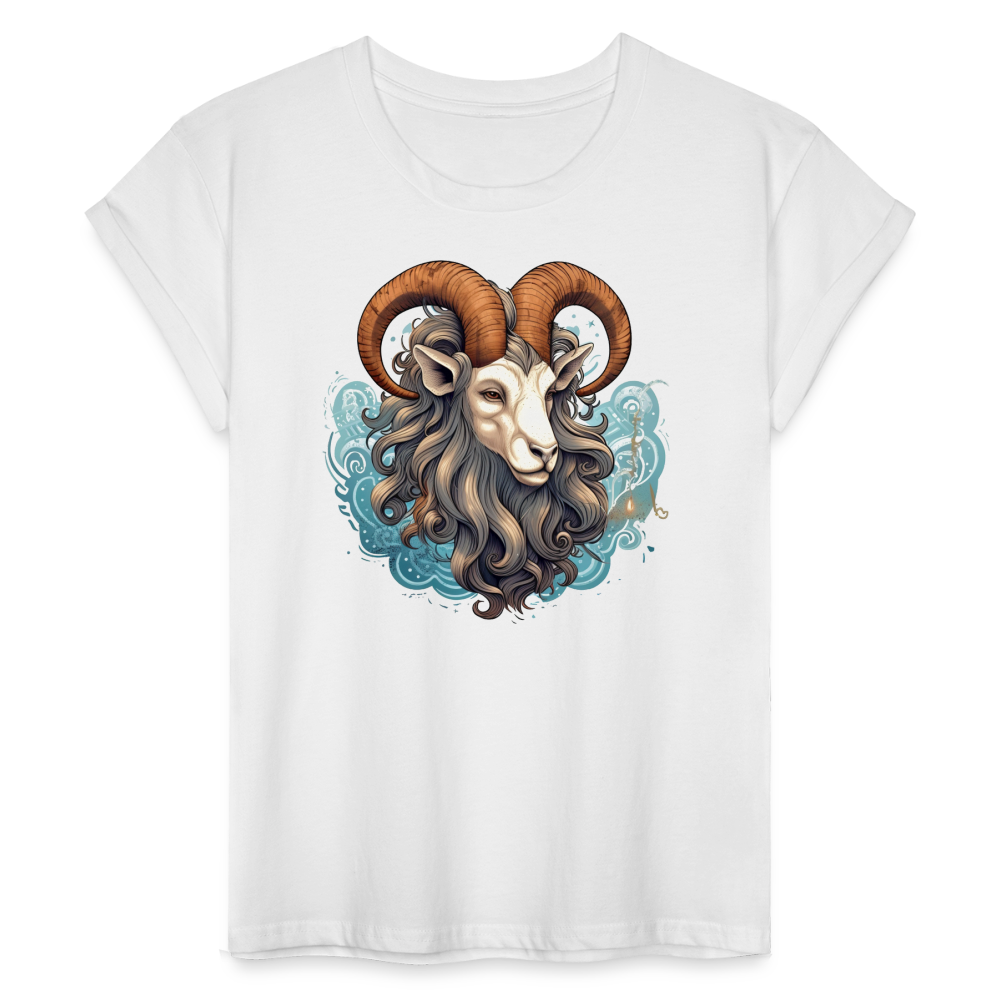 Women's Symbol Capricorn Relaxed Fit T-Shirt - white