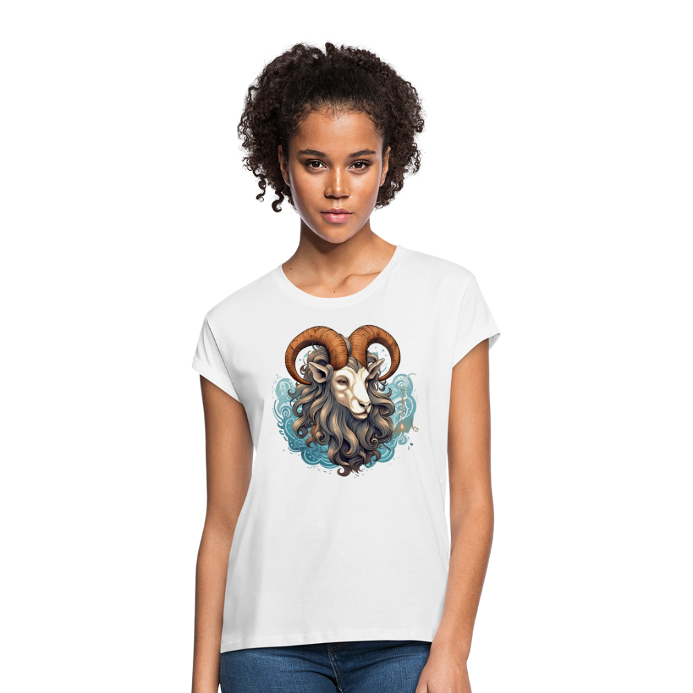 Women's Symbol Capricorn Relaxed Fit T-Shirt - white