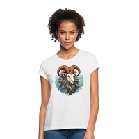 Thumbnail for Women's Symbol Capricorn Relaxed Fit T-Shirt - white