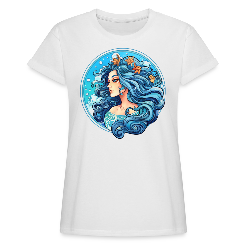 Women's Symbol Aquarius Relaxed Fit T-Shirt - white