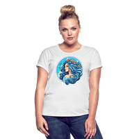 Thumbnail for Women's Symbol Aquarius Relaxed Fit T-Shirt - white