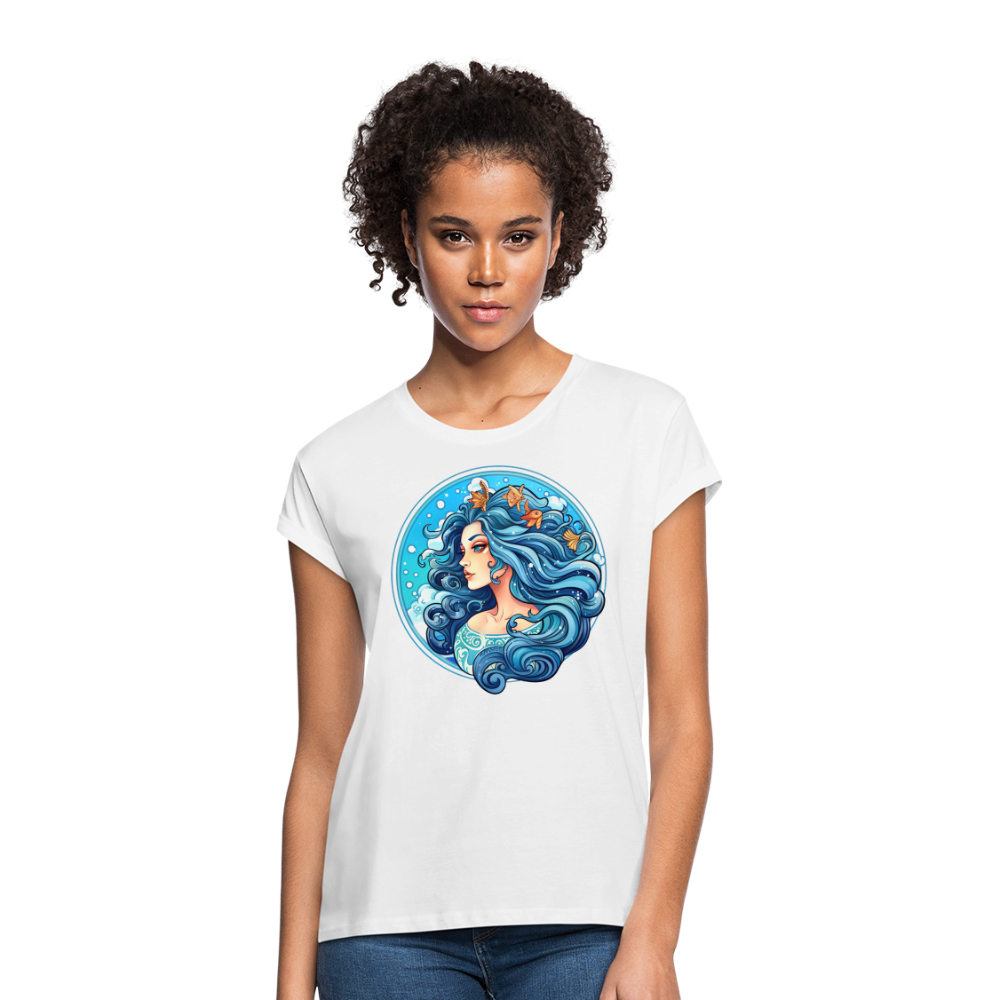 Women's Symbol Aquarius Relaxed Fit T-Shirt - white