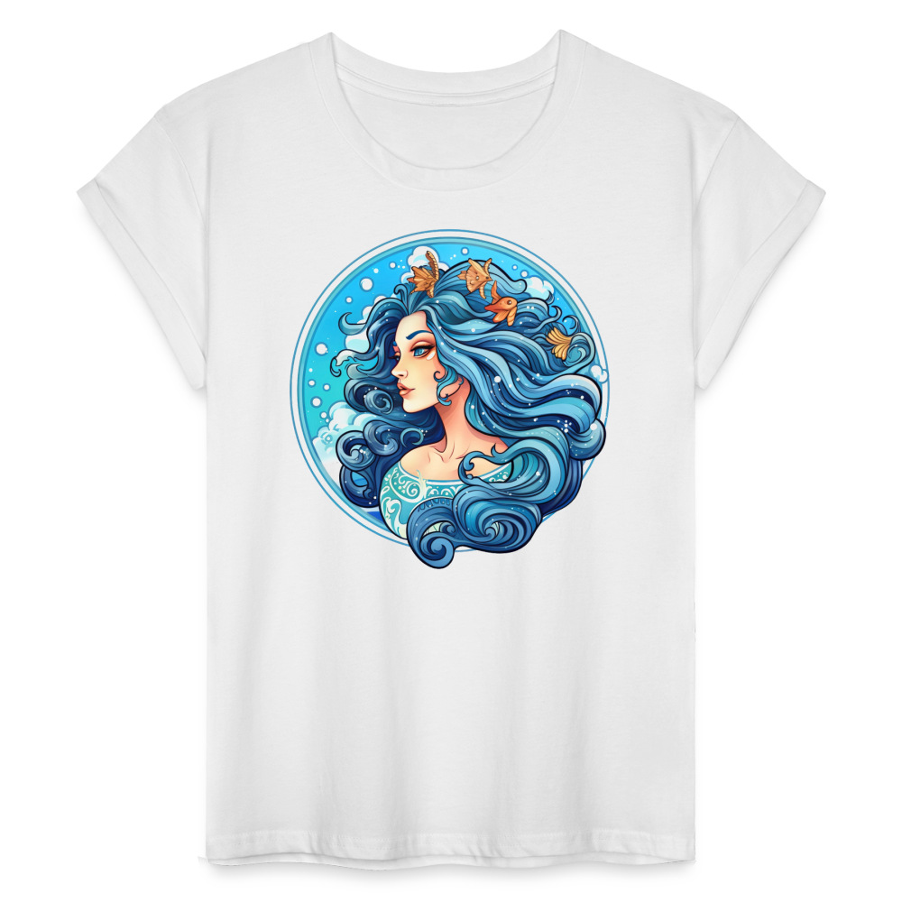 Women's Symbol Aquarius Relaxed Fit T-Shirt - white