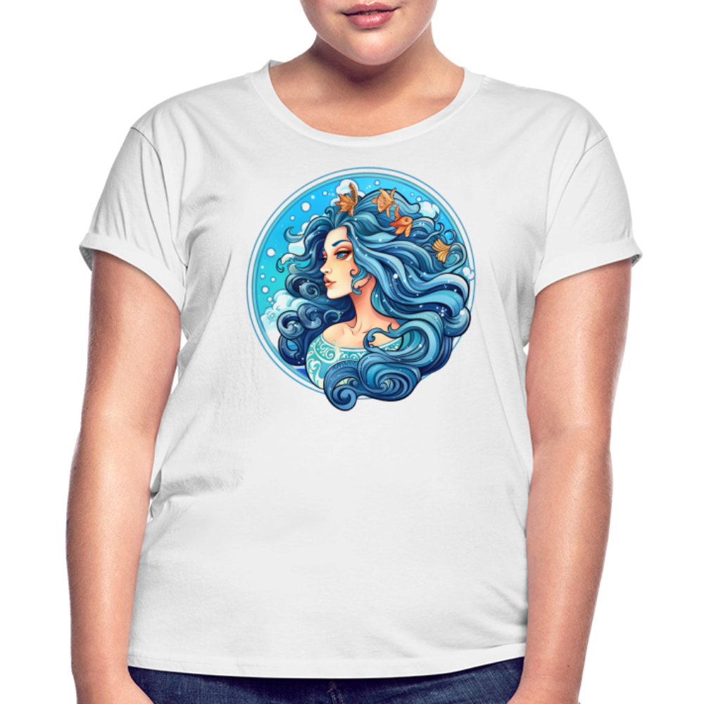 Women's Symbol Aquarius Relaxed Fit T-Shirt - white