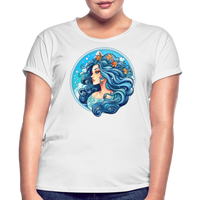 Thumbnail for Women's Symbol Aquarius Relaxed Fit T-Shirt - white