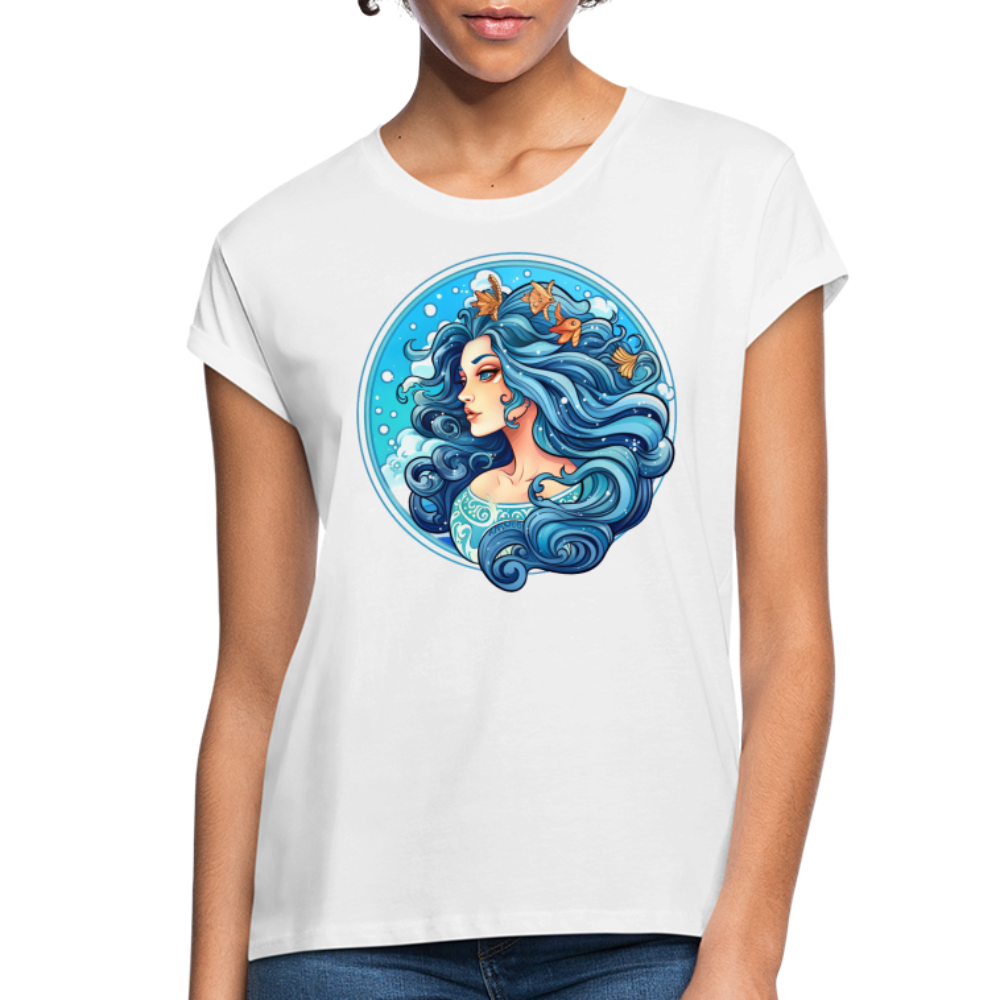 Women's Symbol Aquarius Relaxed Fit T-Shirt - white