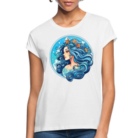 Thumbnail for Women's Symbol Aquarius Relaxed Fit T-Shirt - white