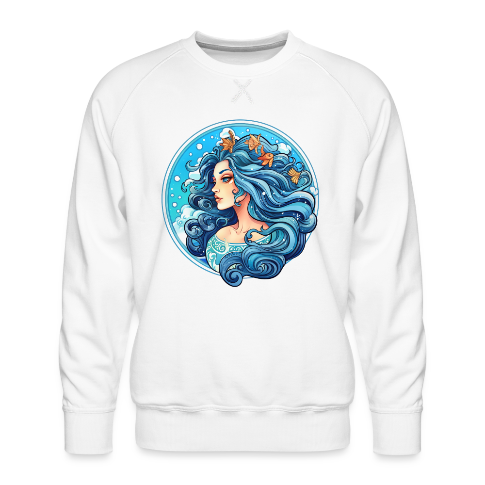 Men’s Symbol Aquarius Premium Sweatshirt - white