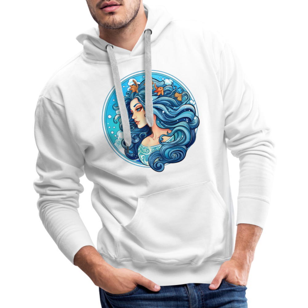 Men’s Symbol Aquarius Premium Hoodie - white