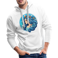 Thumbnail for Men’s Symbol Aquarius Premium Hoodie - white